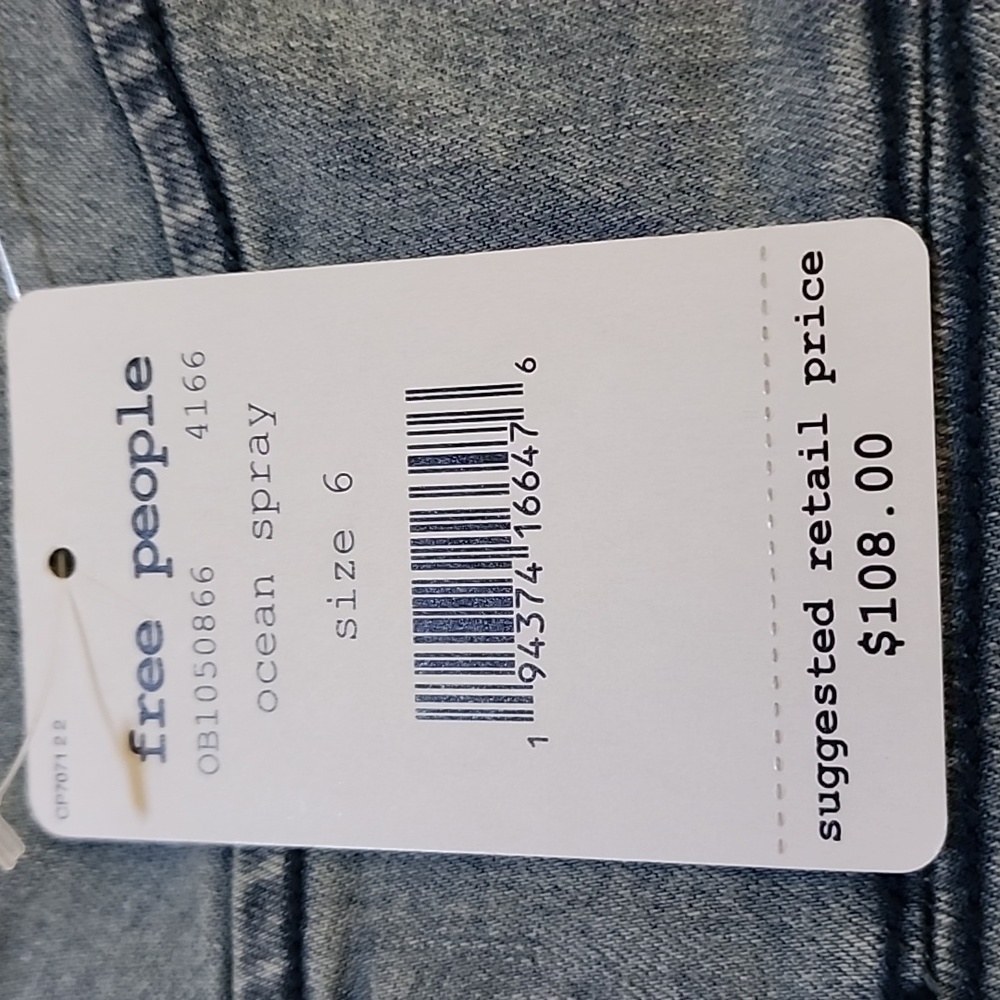 Free People Denim Alex Mini Dress 6 NWT - Picture 5 of 6